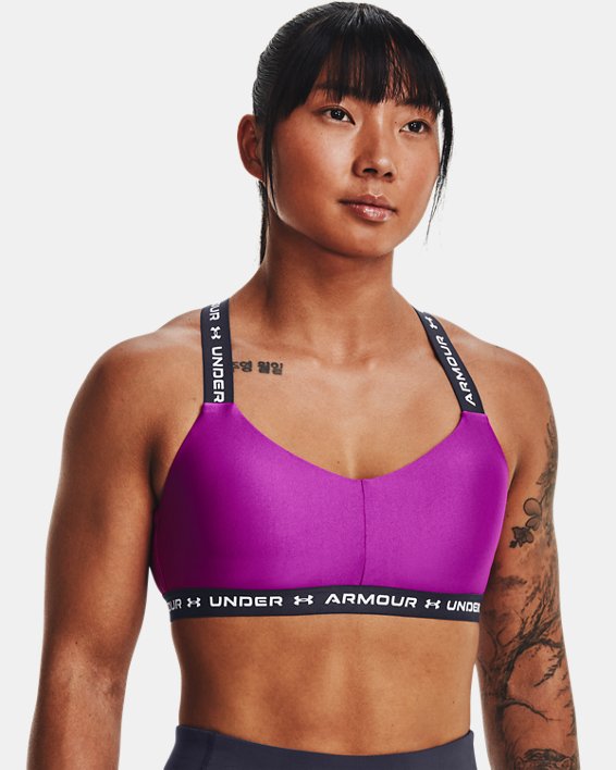 Women's UA Crossback Low Sports Bra, Purple, pdpMainDesktop image number 0